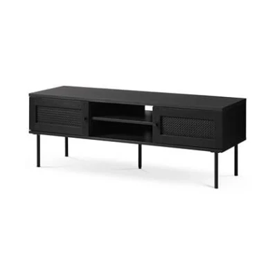 Afbeelding van Olivine Jari houten tv meubel zwart 120 x 40 cm