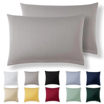 Afbeelding van Alreya Lot de 2 taies d&#039;oreiller 40 x 60 cm, bleu clair, 100 % jersey coton, super doux, Avec fermeture éclair