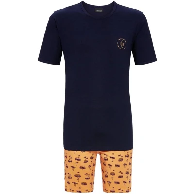 Afbeelding van Nachtblauwe heren shortama palmbomen Blauw Maat 56