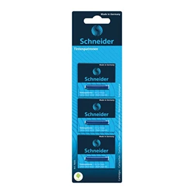 Afbeelding van Schneider Inktpatronen voor vulpen en rollerbalpen, blauw, 3 x 6 stuks