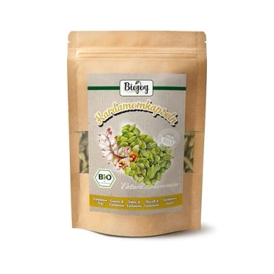 Afbeelding van Biojoy Biologische kardemompeulen (250 gr), hele en groene kardemom (Elettaria cardamomum)