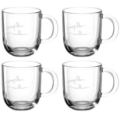 Afbeelding van LEONARDO HOME EMOZIONE 046451 Allyouneedislove glazen beker 400 ml, transparant
