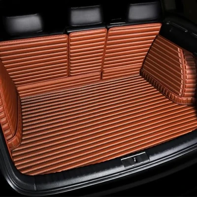 Afbeelding van Kofferbakmat voor AU di A6 Avant C8 2018 2023, antislip, krasbestendig, achterbank, D/bruin