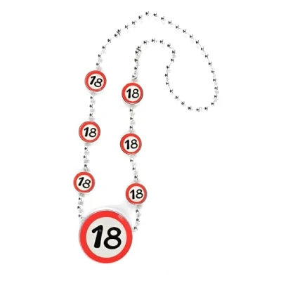 Afbeelding van Verjaardagsdecoratie halsketting 18e verjaardag decoratie meisje jongen