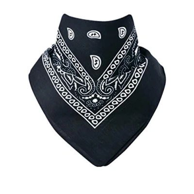 Afbeelding van Miobo Bandana, hoofddoek, halsdoek, 100% katoen, eenheidsmaat 55 x cm, kasjmier zwart