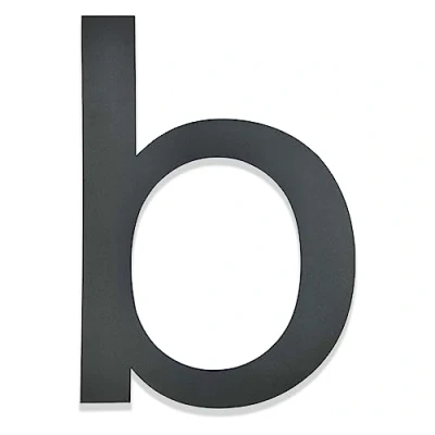 Afbeelding van Hopelit Huisnummer, antraciet RAL 7016, antracietgrijs, fijne gepoedercoate structuur, huisnummer roestvrij staal, hoogte 20 cm, letters Arial alfabet b