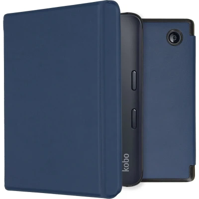 Afbeelding van Hoesje geschikt voor Kobo Libra 2 E reader iMoshion Slim Hard Case Bookcase Ook Tolino Vision 6 Donkerblauw
