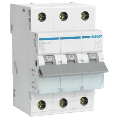 Afbeelding van Hager MBN340 Zekeringautomaat 3 polig 40 A 400 V