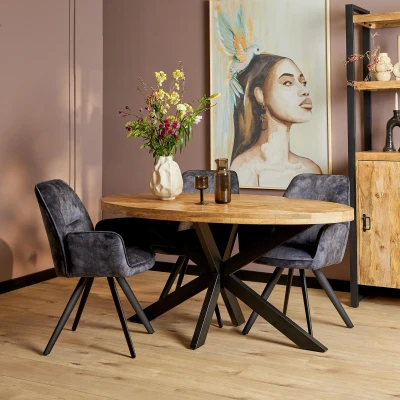 Afbeelding van Eettafel Denver Ovaal Mangohout 180 cm