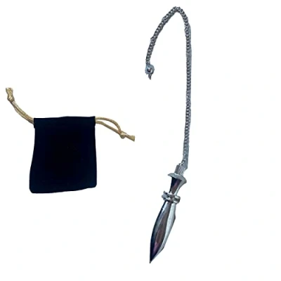 Afbeelding van Metalen slinger Egyptische waarzeggerij THOT / Radiësthesie met getuige en zijn ketting Zilver Messing Magnetizer, Zahori, Helderziendheid, Esoterie (Egyptisch Zilver)