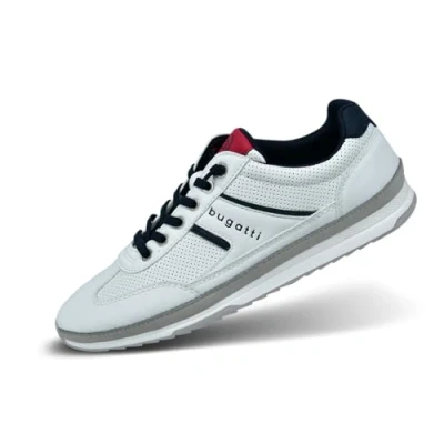 Afbeelding van bugatti Sneakers laag, Heren, Maat: 40, Weiß Kunststof