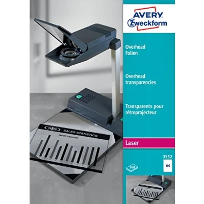 Image de Avery Zweckform 3552 Films transparents pour rétroprojecteur A4 imprimante et copieur laser 100 feuilles (Import Allemagne)