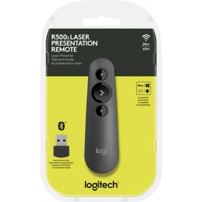 Afbeelding van Logitech Presenter R500s, draadloos, Bluetooth, grafietlaser, 3 knoppen, incl. batterij 1x AAA, retail