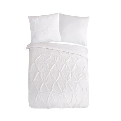 Afbeelding van Pure Dekbedovertrek &quot;luxe stiksel plooien&quot; Wit (155x220 cm) Microfiber