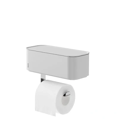 Afbeelding van Tiger 2 Store Wc rolhouder met opbergbakje Toiletrolhouder Zonder boren TigerFix (apart verkrijgbaar) Wit