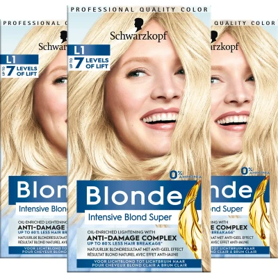 Afbeelding van Schwarzkopf Blonde L1 Intensive Super 3 stuks Voordeelverpakking