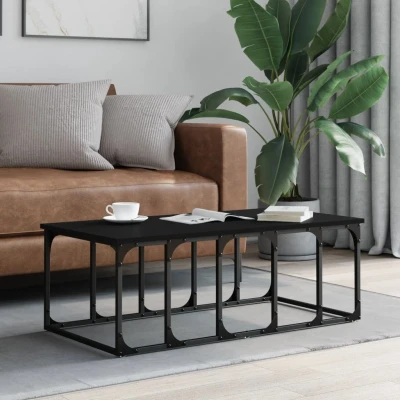 Afbeelding van Salontafel 100x50x35,5 cm bewerkt hout zwart