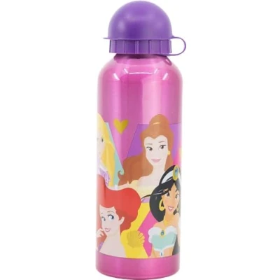 Afbeelding van Disney meisje drinkfles van aluminium prinsessen Assepoester Aurora Sneeuwwitje Rapunzel Ariel Jasmine 530 ml met drinksnavel en veiligheidssluiting