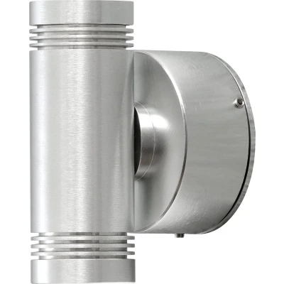 Afbeelding van Konstsmide Monza LED 2x 1W wandspot twin 13cm 230V 3000K zilver
