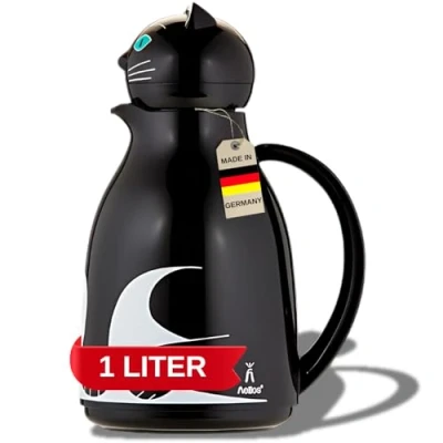 Afbeelding van Helios Thermo Cat thermoskan, kunststof, 1 liter, zwart