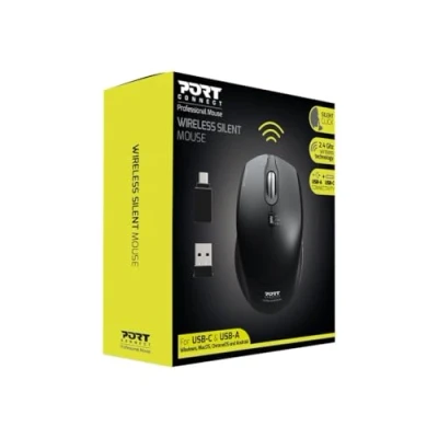 Image de Souris silencieuse sans fil Wifi Port Designs Noir