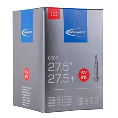 Afbeelding van Schwalbe Binnenband SV21F 27.5/27.5+ inch 54/75 584 27.5 x 2.1 3 40 mm FV/SV Butyl rubber Zwart