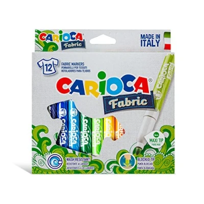 Afbeelding van Carioca Textielstift Fabric, Kartonnen Etui Met 12 Stiften Textielmarker