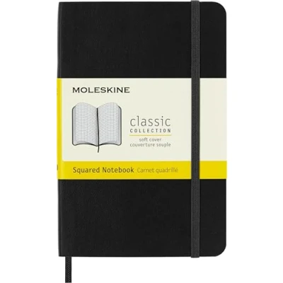 Image de Carnet quadrillé Format de poche Couverture souple noire