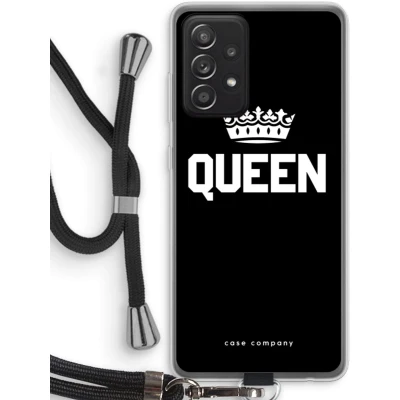 Afbeelding van Case Company® hoesje met Koord geschikt voor Samsung Galaxy A52s 5G Queen Zwart Telefoonhoesje Bescherming aan alle Kanten en Over de Schermrand