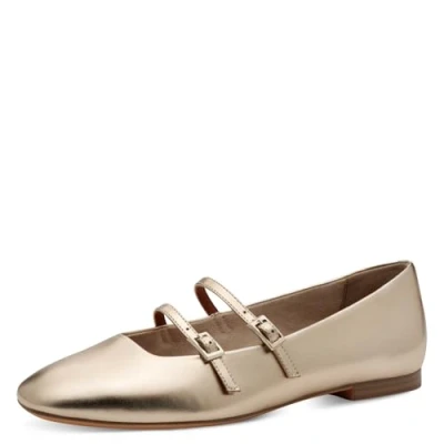 Afbeelding van Tamaris Ballerina&#039;s met enkelbandjes, Dames, Maat: 38, Bronce Leer