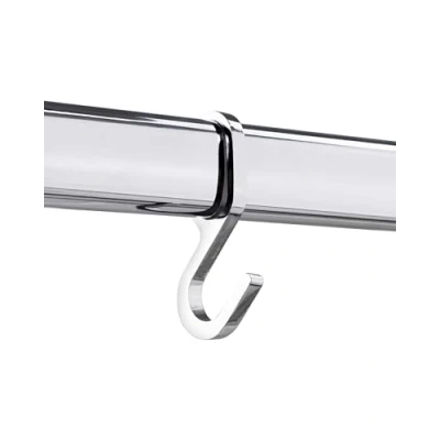 Afbeelding van Gedotec ovale metalen haak voor kastrail set van 10 tot 30 x 15 mm verchroomd praktische haakfunctie zilverkleurige kast ophanghaak