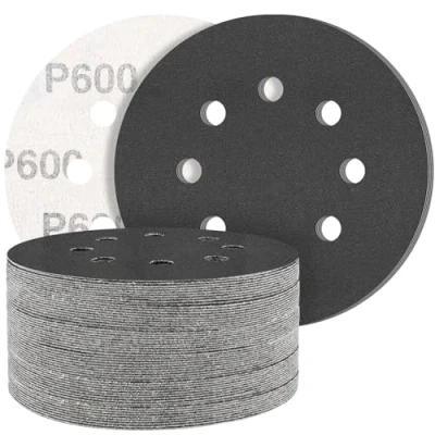 Afbeelding van Schuurschijven van 125 mm, korrel 600, schuurpapier, 50 stuks, 8 gaten, ideaal voor slijpen/polijsten/verwijderen
