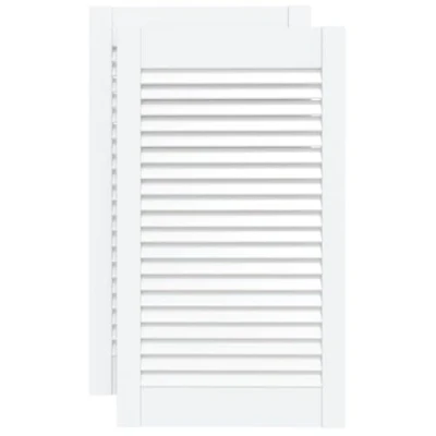 Afbeelding van vidaXL Lamellenkastdeuren 2 stuks wit 69 x 39,4 cm massief grenen