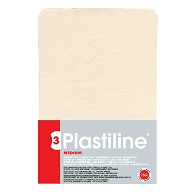 Afbeelding van Plastiline® 7155T plaatvorm modelleermassa, hoge precisie modelleren, snijden, vormen hardheid 3 (medium) 750 g ivoorkleur. Geproduceerd in Frankrijk