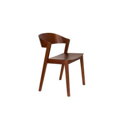 Afbeelding van Housecraft living Wooz Eetkamerstoelen Eikenhout Walnoot bruin Set van 2