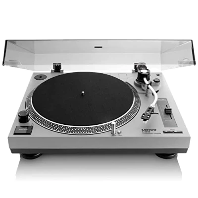 Image de Platine vinyle à entraînement direct avec encodage USB/PC Lenco L 3810GY Gris