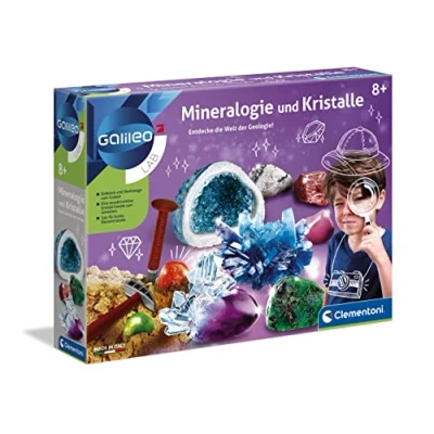 Afbeelding van Galileo Lab mineralogie en kristallen graveerset spel voor kinderen vanaf 8 jaar incl. graafgereedschap kristalgeode, 59005 van Clementoni
