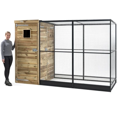 Afbeelding van Voldux Volière Thomas Links Vogelverblijven 289x120x190 cm Bruin
