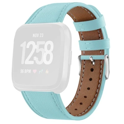 Afbeelding van Fitbit Versa 1 / 2 &amp; Lite leren bandje Blauwgroen