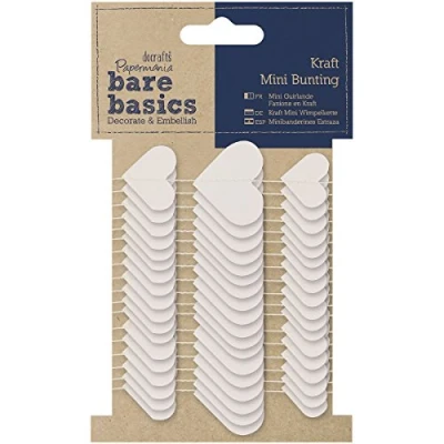 Afbeelding van Papermania Bare Basics Kraft Mini Bunting White Hearts (PMA 157604) (DISCONTINUED)