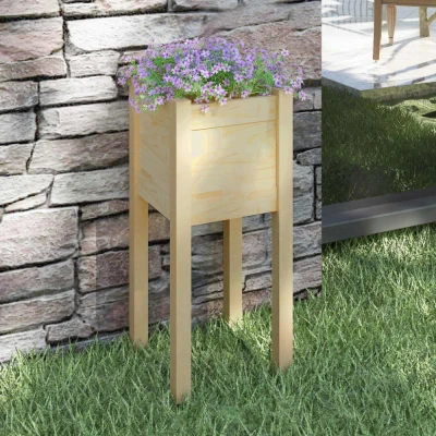 Afbeelding van Plantenbak 31x31x70 cm massief grenenhout