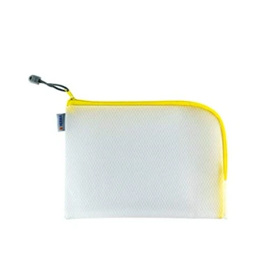 Afbeelding van HERMA 20011 Toilettas A5 met ritssluiting (26 x 20 cm) klein transparant vak voor cosmetica, vloeistoffen, make up, tandenborstel, uptas, geel