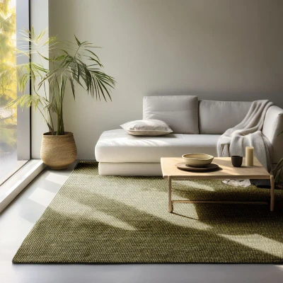 Afbeelding van Handgeweven Jute Vloerkleed 160x230cm Groen 123vloerkleed.nl is de online webshop voor vloerkleden en woonaccessoires.