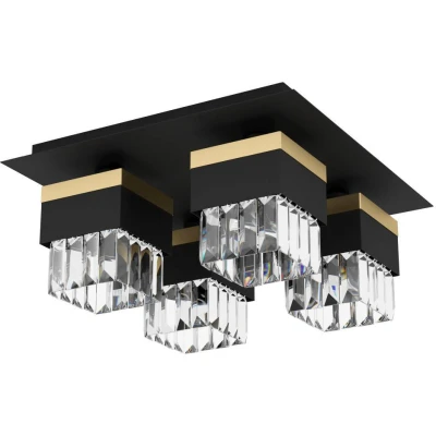 Afbeelding van EGLO Barrancas Plafondlamp E14 38 cm Zwart/Goud