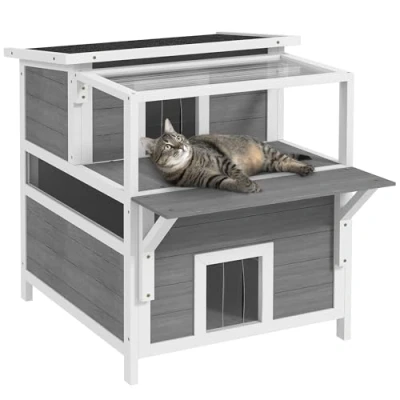 Afbeelding van PawHut Kattenhuis Weerbestendig voor binnen en buiten
