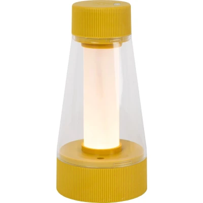 Afbeelding van Lucide LORALI Oplaadbare Tafellamp Binnen/Buiten Accu/Batterij Ø 7,7 cm LED Dimb. IP44 Okergeel