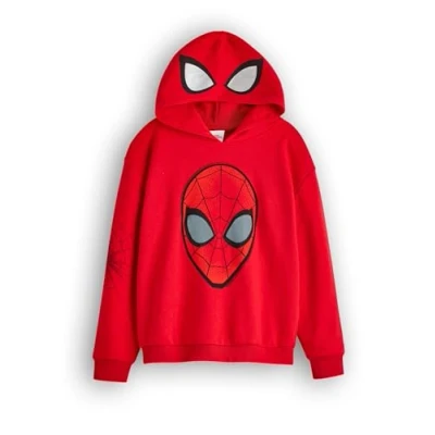 Afbeelding van Marvel Spiderman jongens hoodie superhelden grafische voor kinderen in Rood masker met ogen op de capuchon trui film kleding,