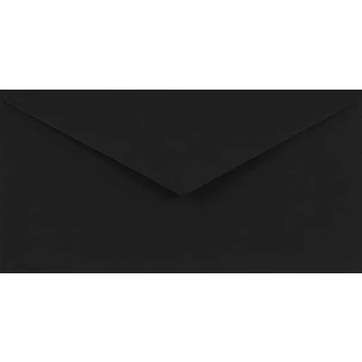 Afbeelding van Netuno 25 lange zwarte enveloppen DL 110 x 220 mm 115 g Sirio Color Nero kleurrijke elegante voor brieven uitnodigingen begrafenis Kerstmis wenskaarten documenten