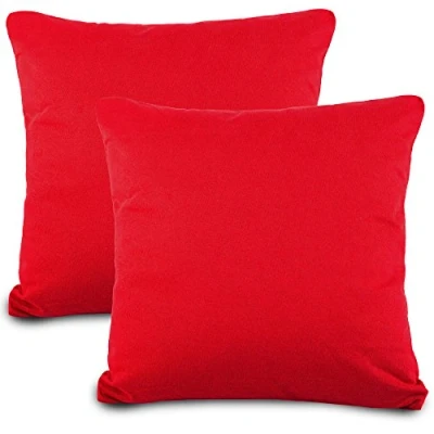 Afbeelding van Aqua Textil Classic Line kussenhoes, 2 stuks, ritssluiting, katoen, 80 x cm, robijnrood