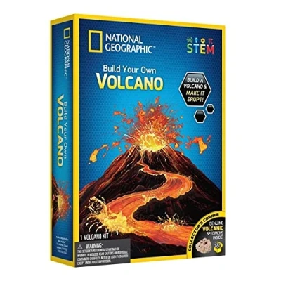 Afbeelding van Bandai National Geographic ontdekkingsset bouw en uitbarsting van een vulkaan met 2 vulkanische stenen educatief wetenschappelijk spel STEM JM80569M